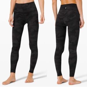 Lululemon Wunder Train High-Rise Tight 28" Heritage 365 Camo Deep Coal Multi